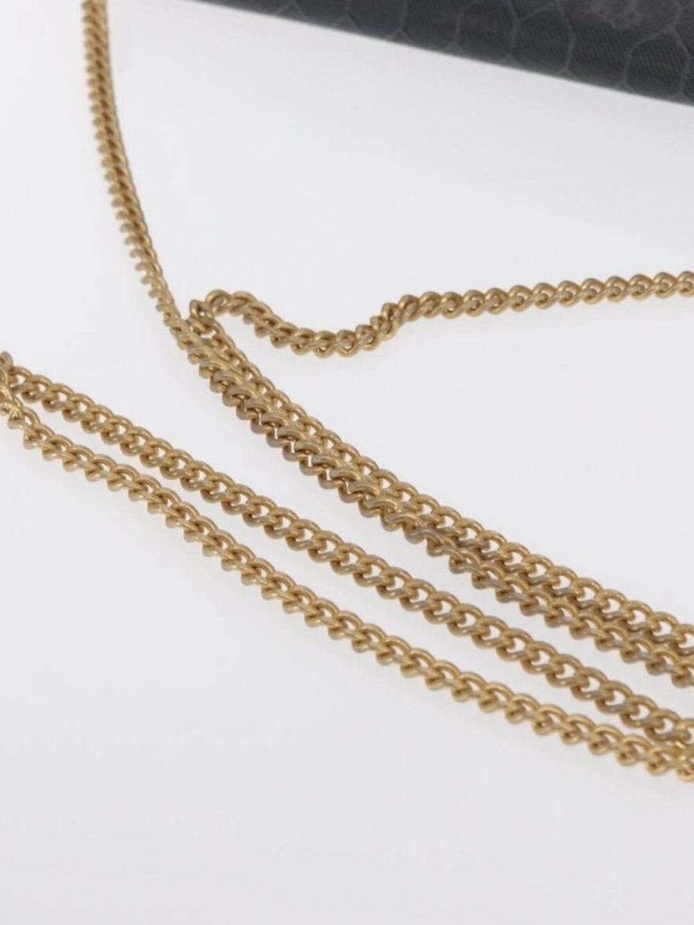 Christian Dior Honeycomb Canvas Chain Shoulder Bag PVC Black Gold Auth 170125 - Picture 7 of 16